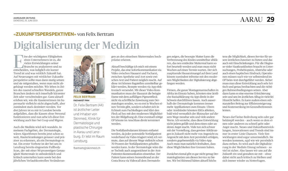 kolumne felix bertram aargauer Zeitung digitalisierung