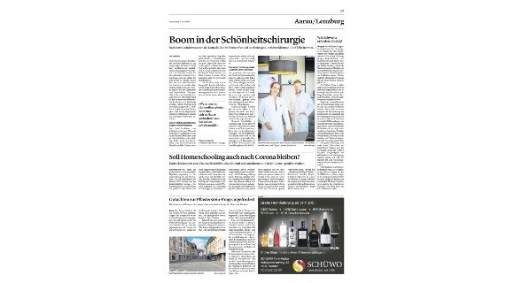 Aargauer Zeitung Boom in der Schönheitschirurgie skinmed